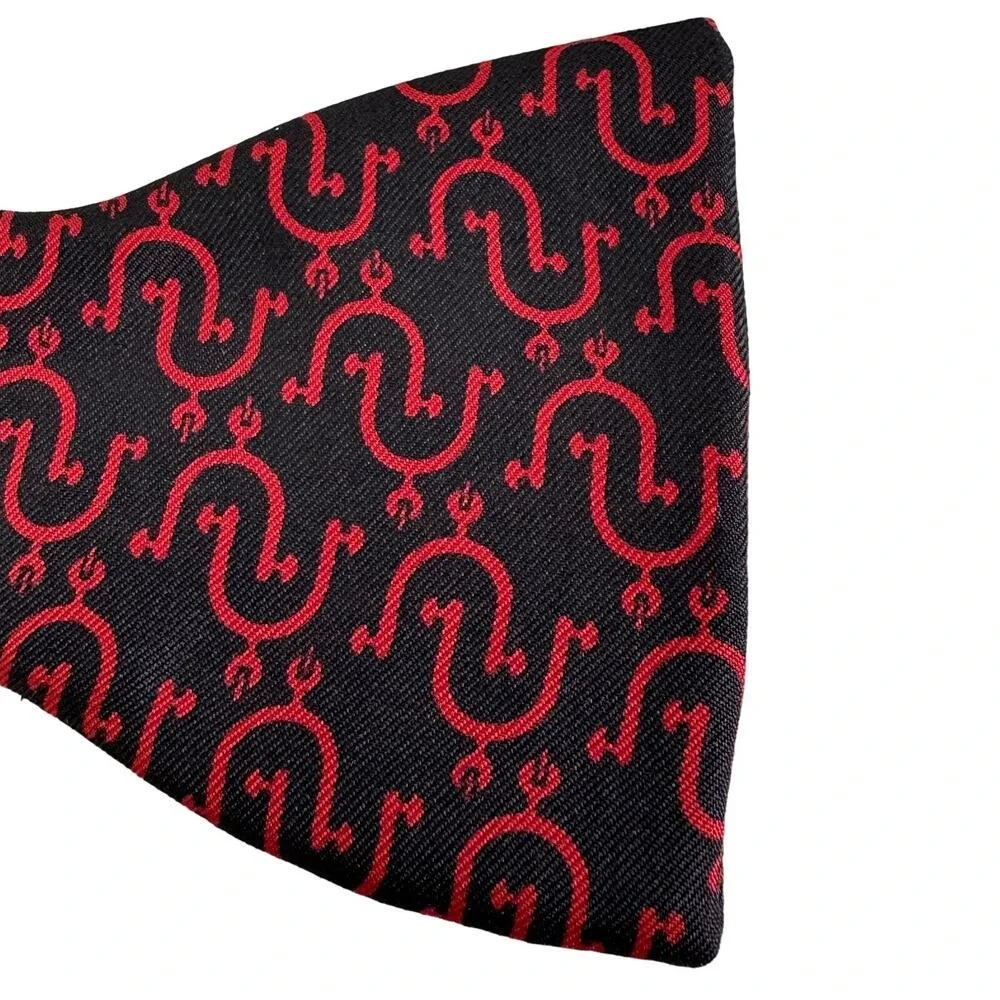 Hermes Vintage Red Spur Bow Tie‎